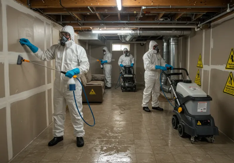 Basement Moisture Removal and Structural Drying process in Villas, NJ